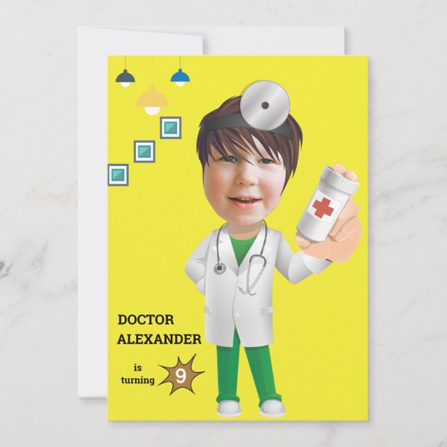 Invitation Docteur Médicale GARY Photo Sensation FUN Annivers (Devant)