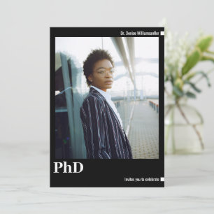 Invitation Doctorat photo minimaliste