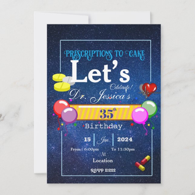 Invitation  Doctor's birthday   (Devant)