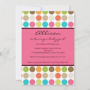 Invitation DOIGTS AMUSANTS PINK Baby Girl Douche
