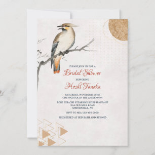 Invitation d'oiseau à la branche Douche nuptiale