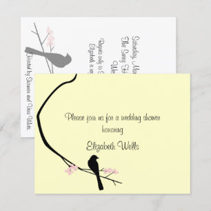 Invitation d'oiseau et de fleur - petite