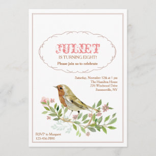 Invitation d'oiseaux d'aquarelle