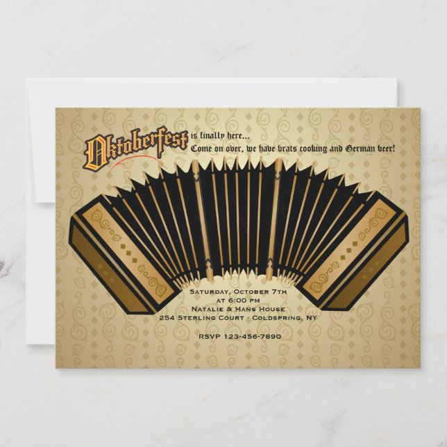 Invitation d'Oktoberfest d'accordéon (Devant)