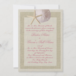 Invitation Dollar de sable et Starfish Rustic