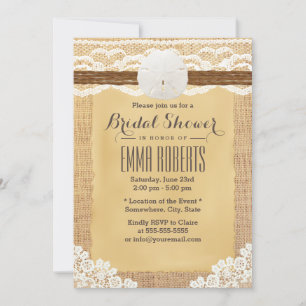 Invitation Dollar de sable rustique Vintage Burlap Fête des m