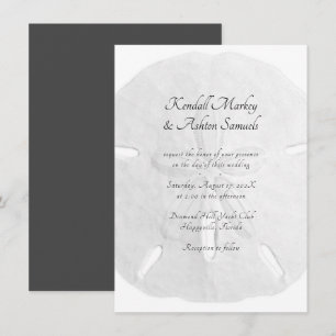 Invitation Dollar de Sable Simple Mariage Neutre Noir et Blan