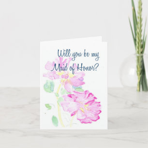 Invitation Domestique rose de roses de demande d'honneur