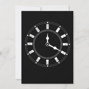 Invitation Domino Horloge Dominos Carreaux Puzzler Jeu Cadeau