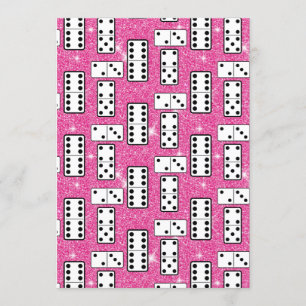 Invitation Domino Pieces Dominoes Parties scintillant de jeu 