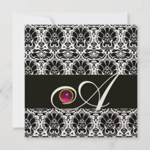 Invitation DOMMASQUE D'OR NOIR MONOGRAM Rose Fuchsia Amethyst