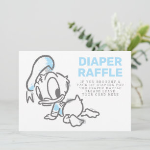 Invitation Donald Duck Boy Baby shower Déchets Raffle