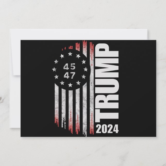 Invitation Donald Trump Élection 2024 Vote 45 47 Américain (Devant)