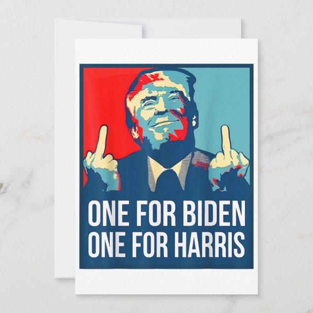 Invitation Donald Trump Middle Finger Biden Harris America Re (Devant)