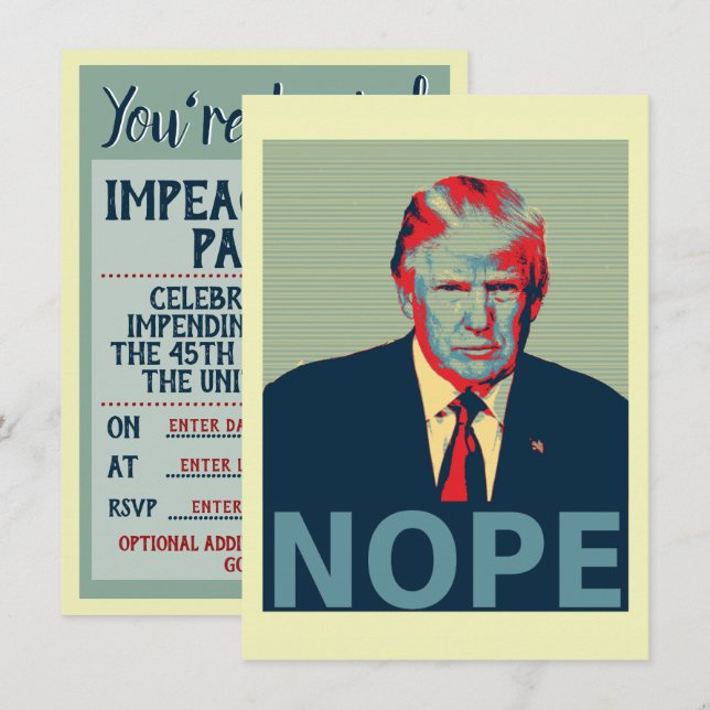 Invitation Donald Trump Nope, le parti de l'impeachment (Devant / Derrière)