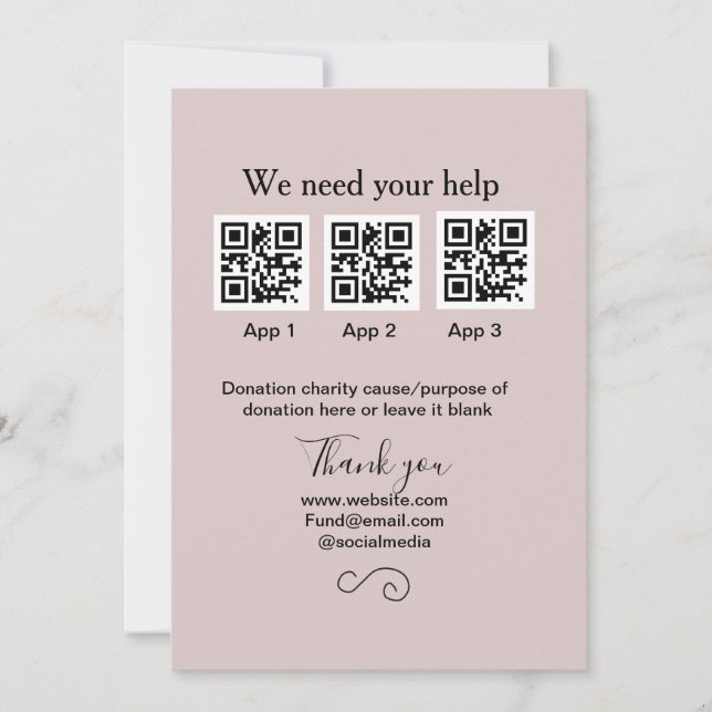 Invitation Donation Collection conseil pot ajouter votre q r  (Devant)
