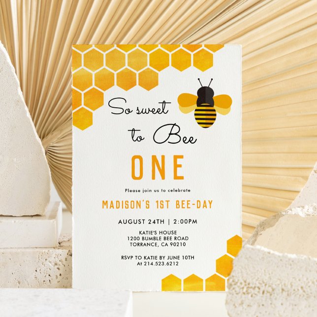 Invitation Donc doux d'être un 1er jour d'abeilles Anniversai (Créateur téléchargé)