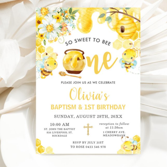 Invitation Donc doux pour être une belle abeille 1er annivers (Créateur téléchargé)