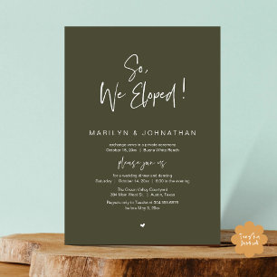Invitation Donc, Nous Avons Été, Le Dîner Moderne Mariage Elo