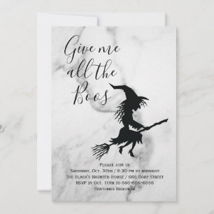 Invitation Donne-moi tous les Boos Marble Halloween Party