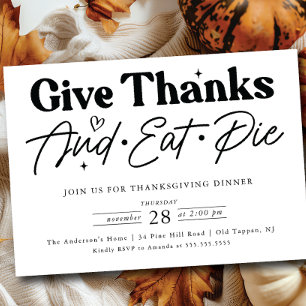 Invitation Donnez Merci Mange Pie Thanksgiving