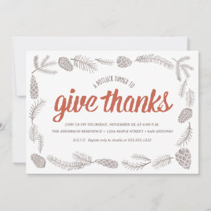 Invitation Donnez Merci Potluck