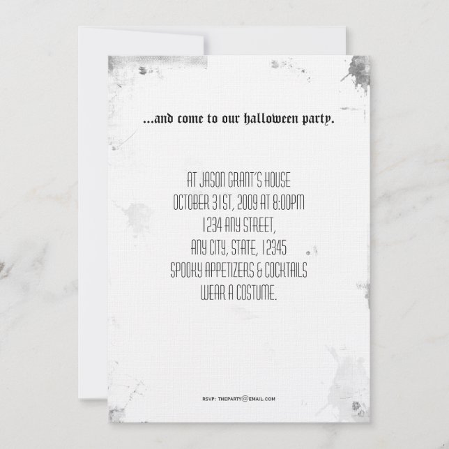 Invitation Donnez-nous un signe de votre présence Halloween (Devant)