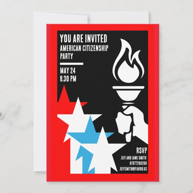 Invitation Dons de citoyenneté américaine (Devant)