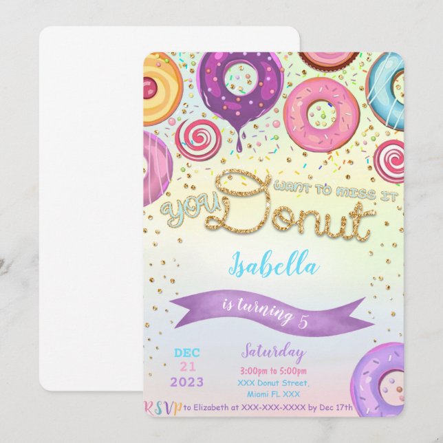 Invitation Donut (Devant / Derrière)