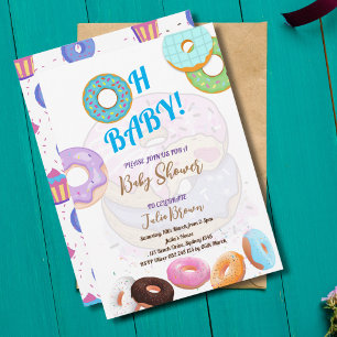 Invitation Donut Baby shower garçon