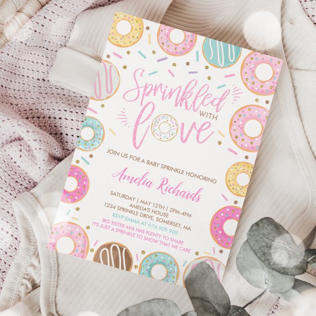 Invitation Donut Bébé Saupoudrée D'Amour (Créateur téléchargé)