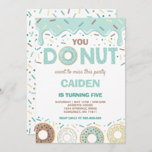 Invitation Donut Birthday Invitation, tu ne veux pas manquer