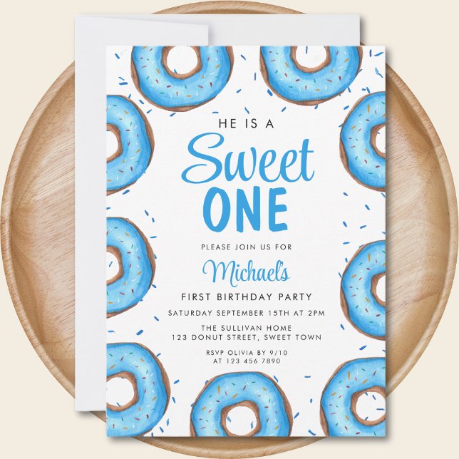 Invitation Donut Boy fête son premier anniversaire (Créateur téléchargé)