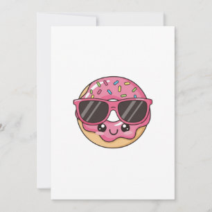 Invitation Donut Cool avec Lunettes de Soleil