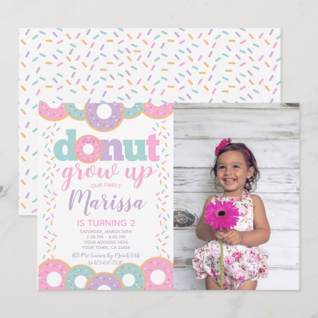 Invitation Donut Deviens Grand (Devant / Derrière)