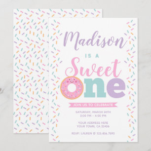 Invitation Donut, Douce, 1er anniversaire