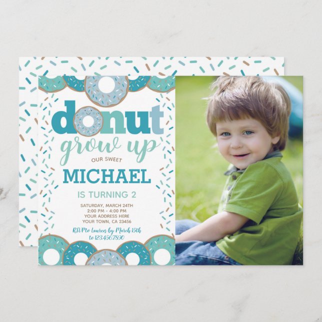 Invitation Donut Grow Up (Devant / Derrière)