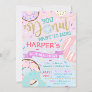 Invitation Donut Invitation d'anniversaire Donut