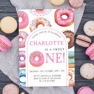 Invitation Donut Motif 1er Anniversaire fête première douce u