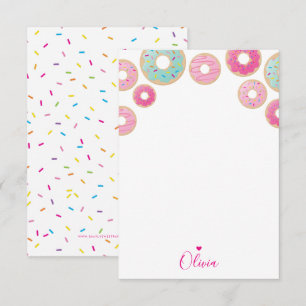 Invitation DONUT NOTE PAPIER mignon professeur coloré merci