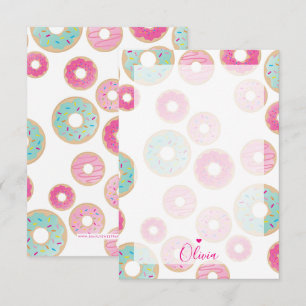 Invitation DONUT NOTE PAPIER mignon professeur coloré merci