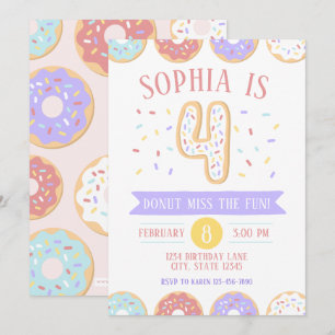 Invitation Donut Quart Anniversaire