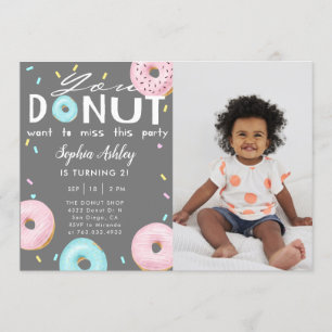 Invitation DONUT rate cette photo d'anniversaire de fête