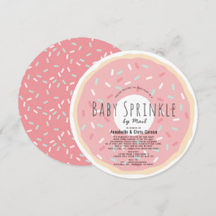 Invitation Donut rose Bébé Sprinkel Douche par Mail Circle