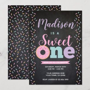 Invitation Donut, Sweet One, 1er anniversaire