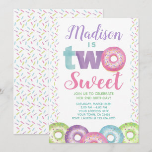 Invitation Donut, Sweet One, 2ème anniversaire