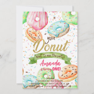 Invitation Donut veut Mlle Doughnut Anniversaire