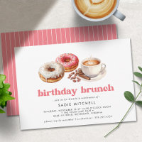 Donuts et café | Brunch d'anniversaire rose mignon