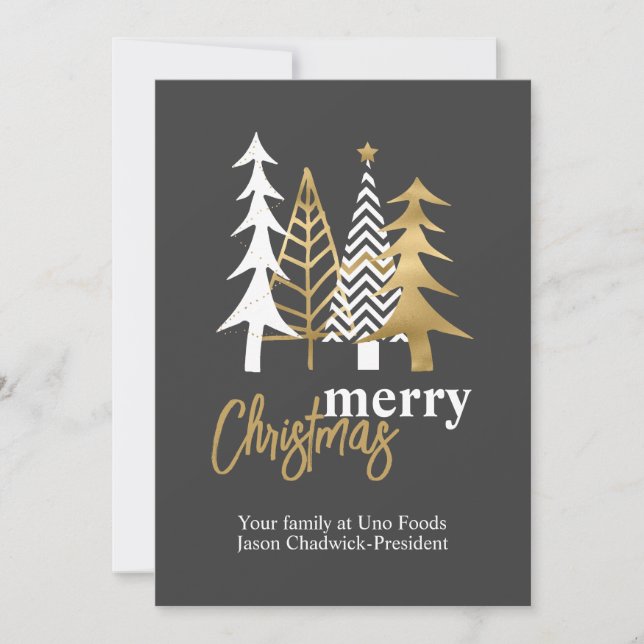 Invitation Doodart Trees Grey Company Noël (Devant)