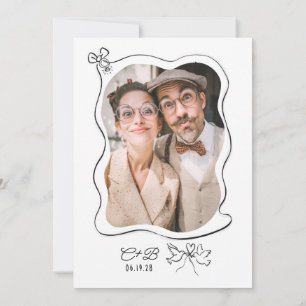 Invitation Doodle à main levée photo de la partie d'engagemen